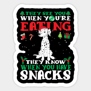 Christmas Dog Eating Snacks Sticker